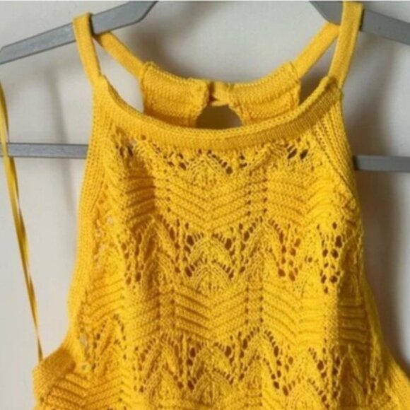 😎House of Harlow 1960 Yellow Daffodil Crocheted Maxi Dress Size: S NWT - Picture 14 of 14